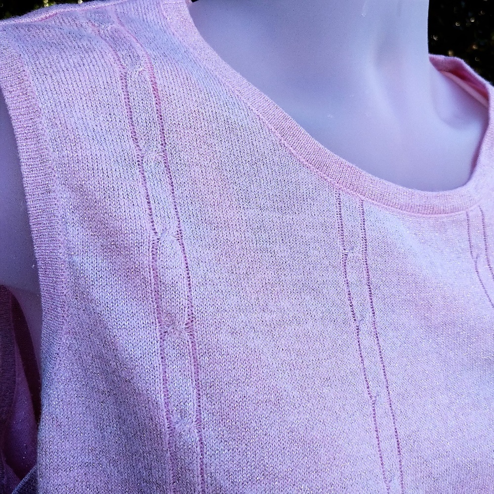 Sleeveless  Pink Sweater EUC 18 20 - Picture 3 of 5